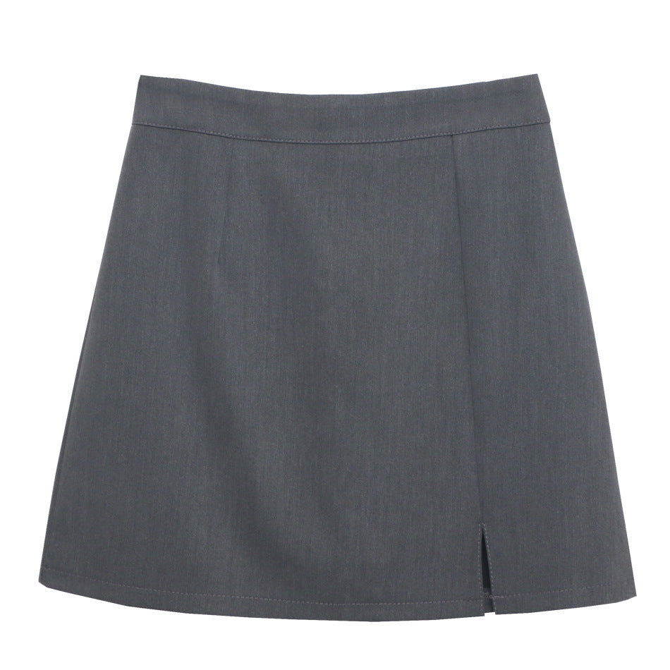 High-Waist Slit A-Line Mini Skirt