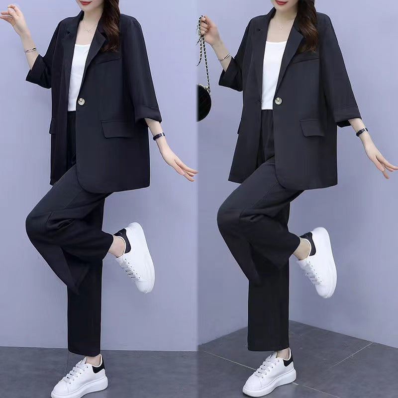 Long Sleeve Casual Suit Jacket & Pants Two-Piece Set