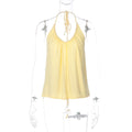 Deep V-Neck Backless Halter Top