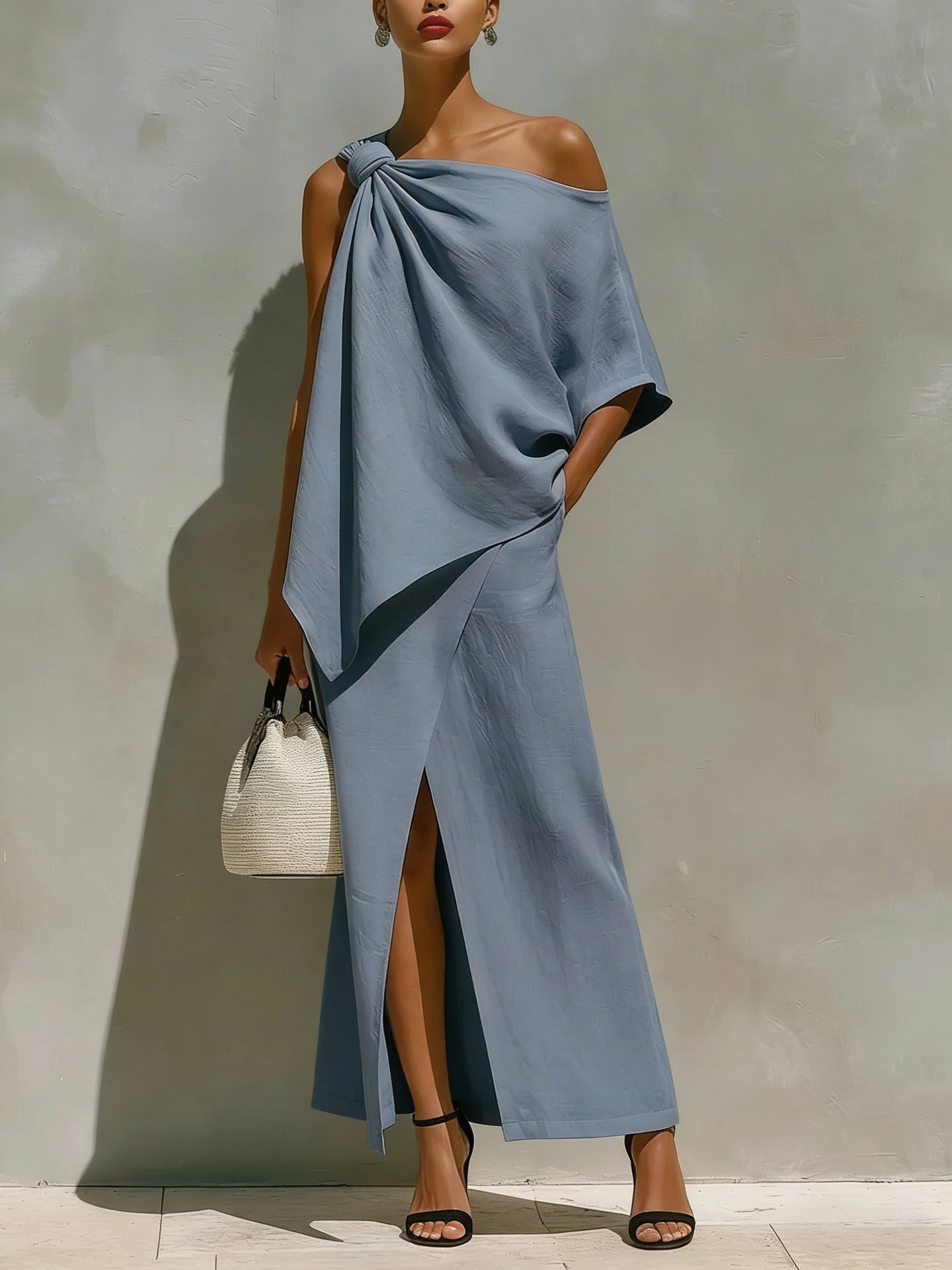 Off-Shoulder Top & Midi Skirt Two-Piece Set