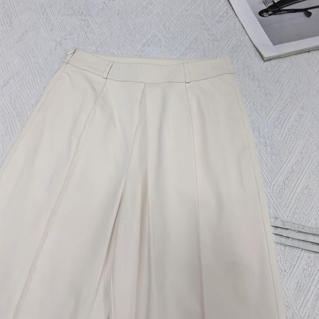 Casual Loose-Fit Solid-Color Pants