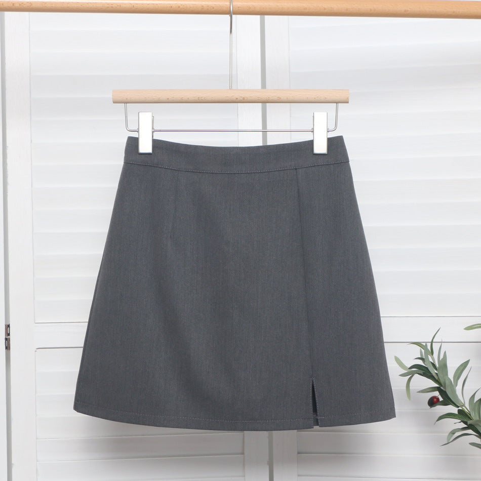 High-Waist Slit A-Line Mini Skirt