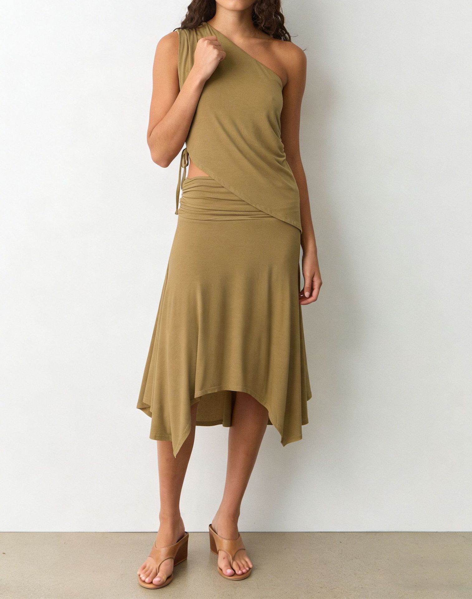 Summer Hollow-Out Lace-Up Top & Skirt Two-Piece Set