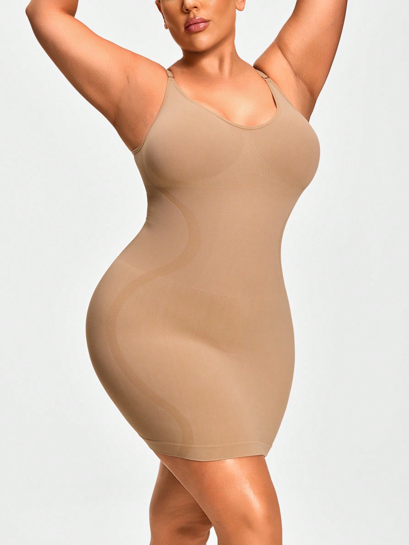 Firm Control Shapewear Slip Dress – Bust Support & Waist Curve Contour