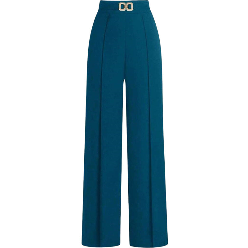 High-Waist Slimming Straight-Leg Trousers