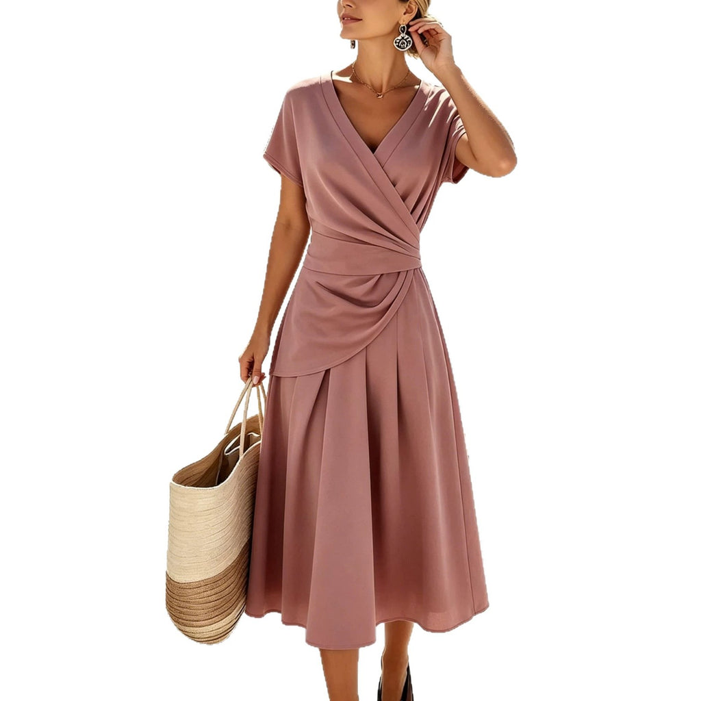 Sweet V-Neck Tee & Midi Skirt Co-ord Set
