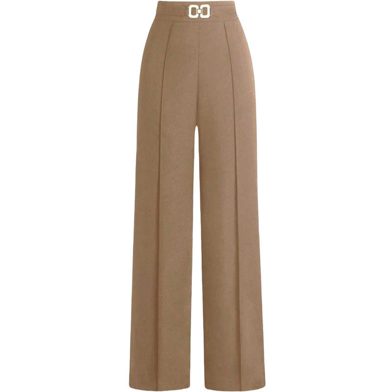 High-Waist Slimming Straight-Leg Trousers
