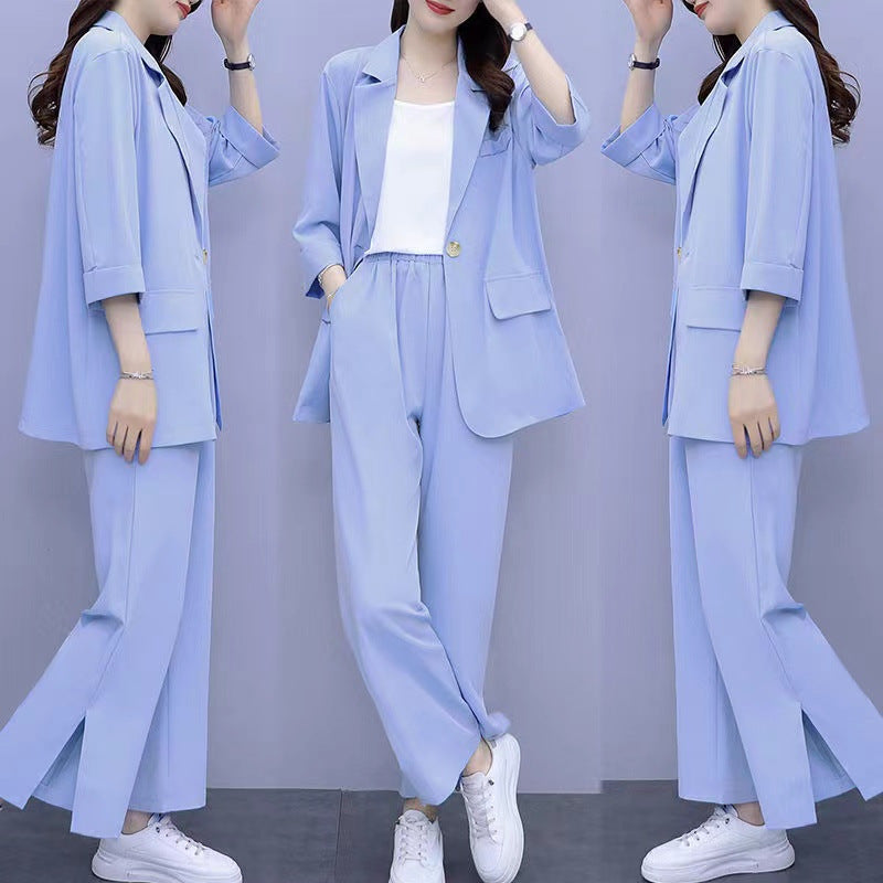 Long Sleeve Casual Suit Jacket & Pants Two-Piece Set