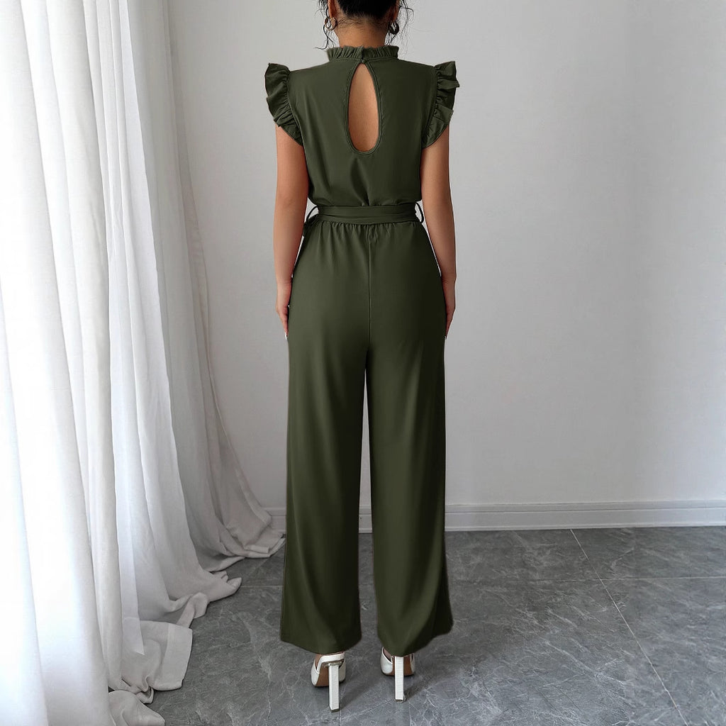 Ruffled Corset High-Waist Cropped Jumpsuit