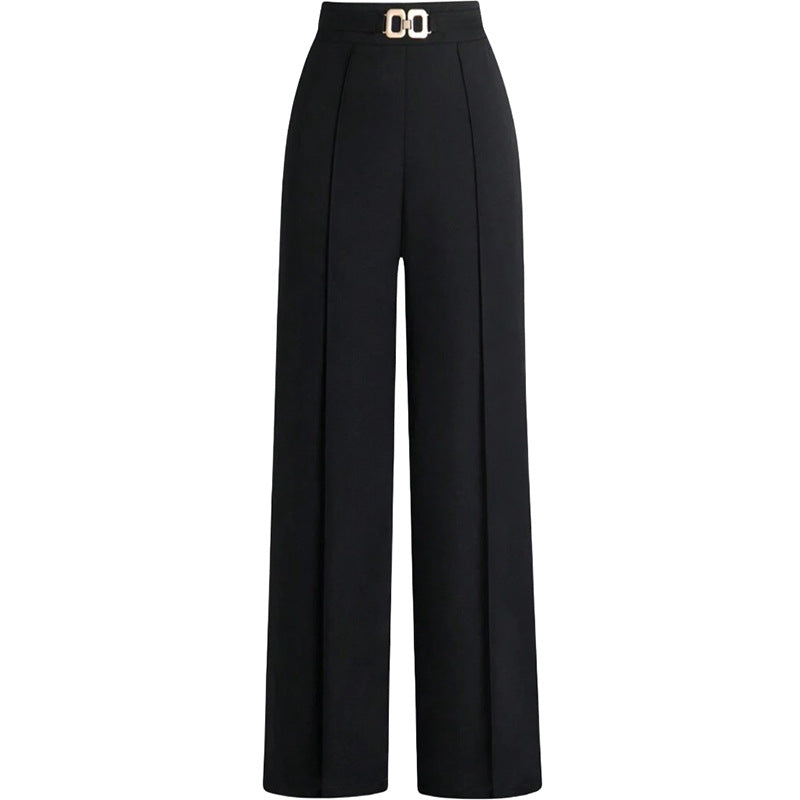 High-Waist Slimming Straight-Leg Trousers