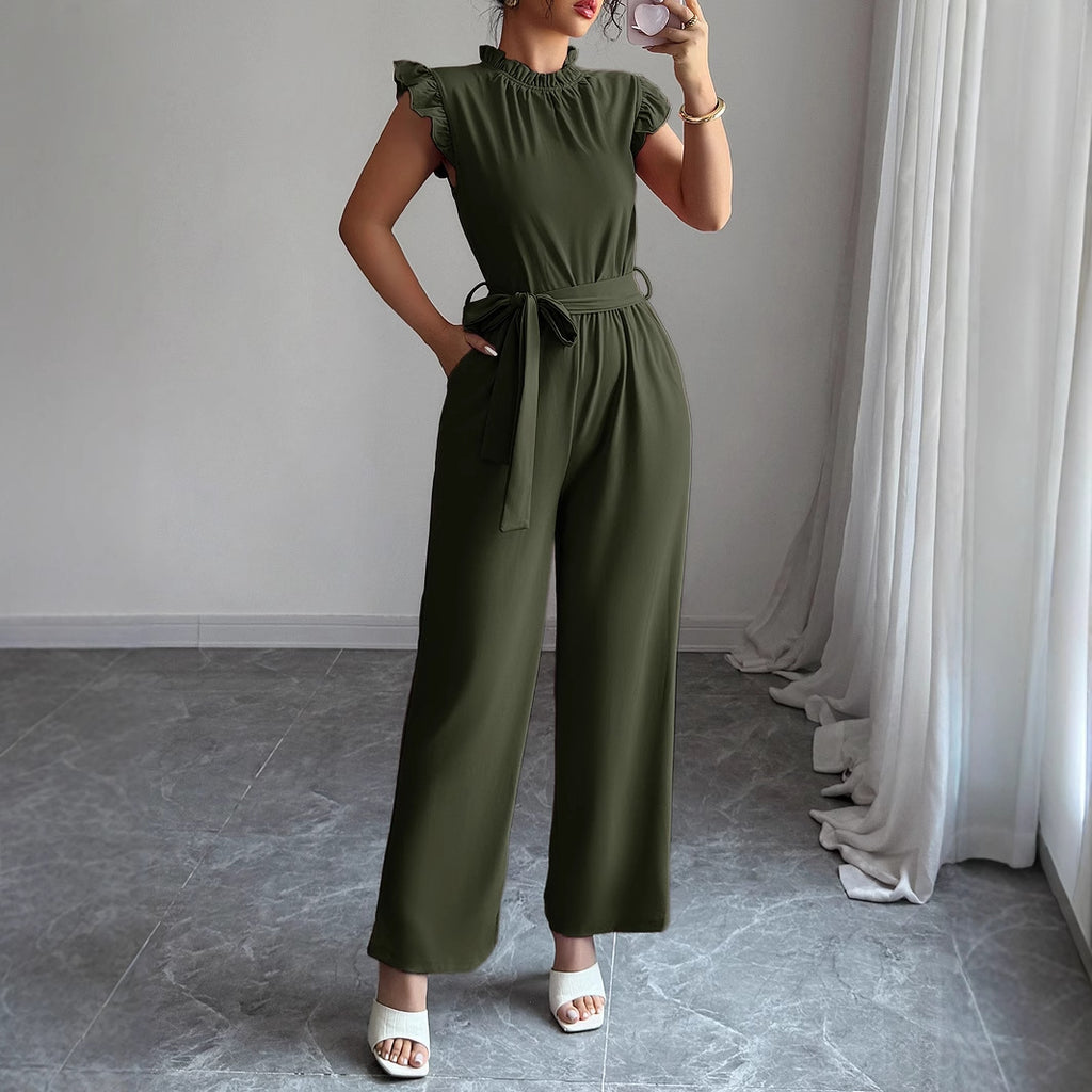 Ruffled Corset High-Waist Cropped Jumpsuit