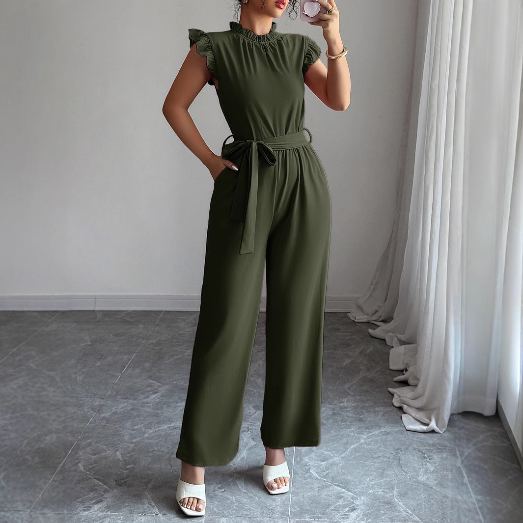 Ruffled Corset High-Waist Cropped Jumpsuit