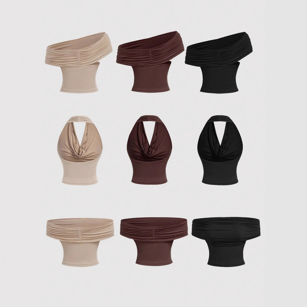 Halterneck Open-Back Crop Top