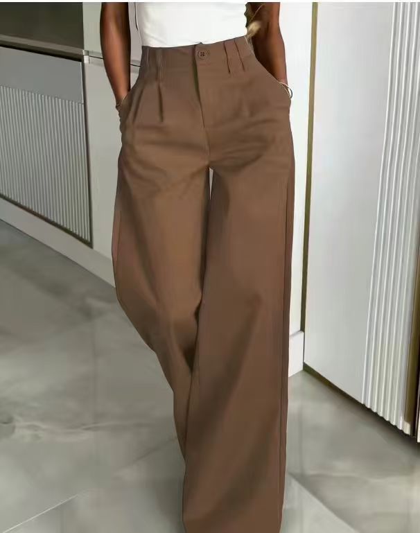 Fluid Flow Straight-Leg Floor-Length Pants