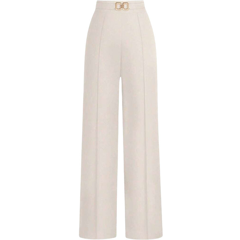 High-Waist Slimming Straight-Leg Trousers
