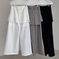 Apron-Style High-Waist Wide-Leg Pants