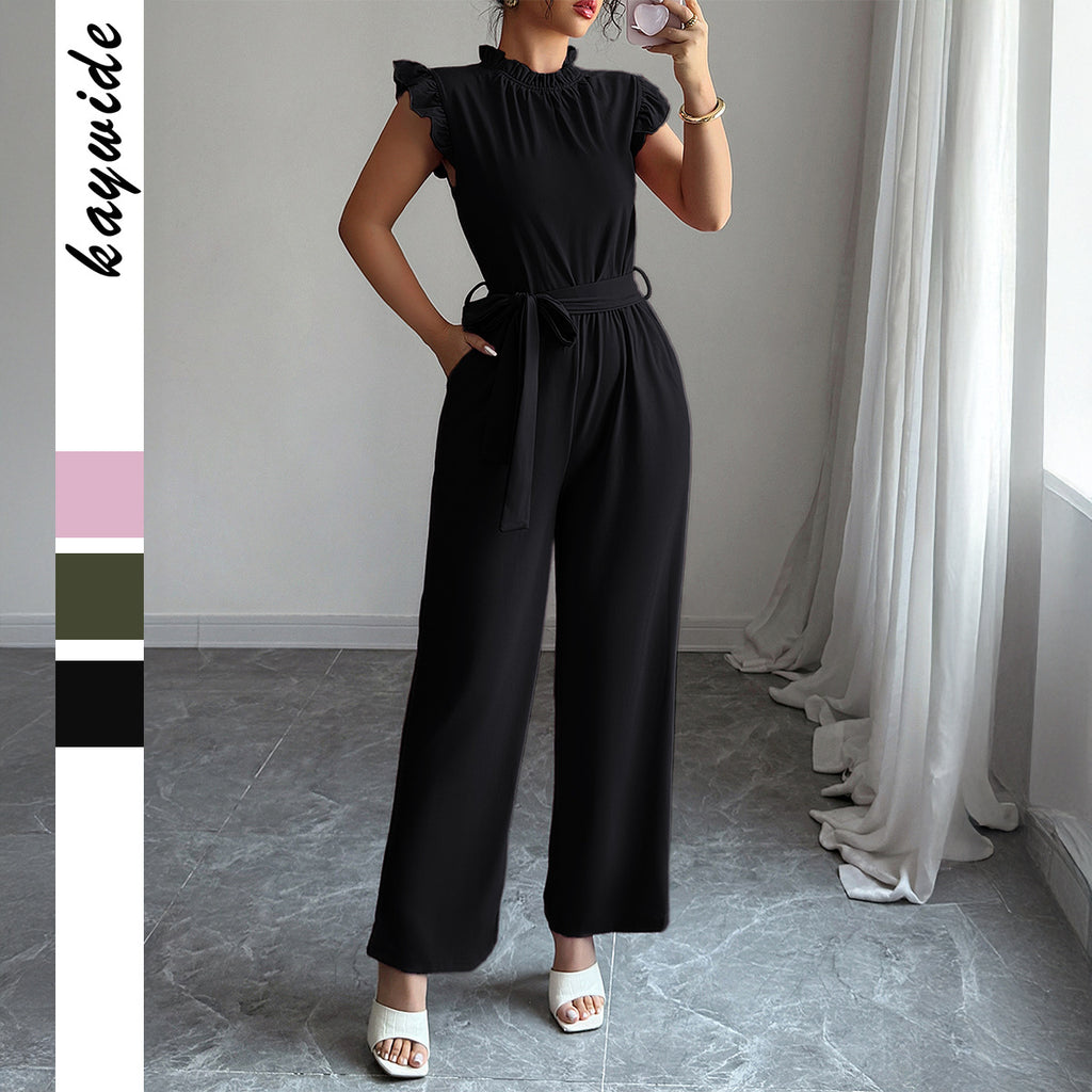 Ruffled Corset High-Waist Cropped Jumpsuit