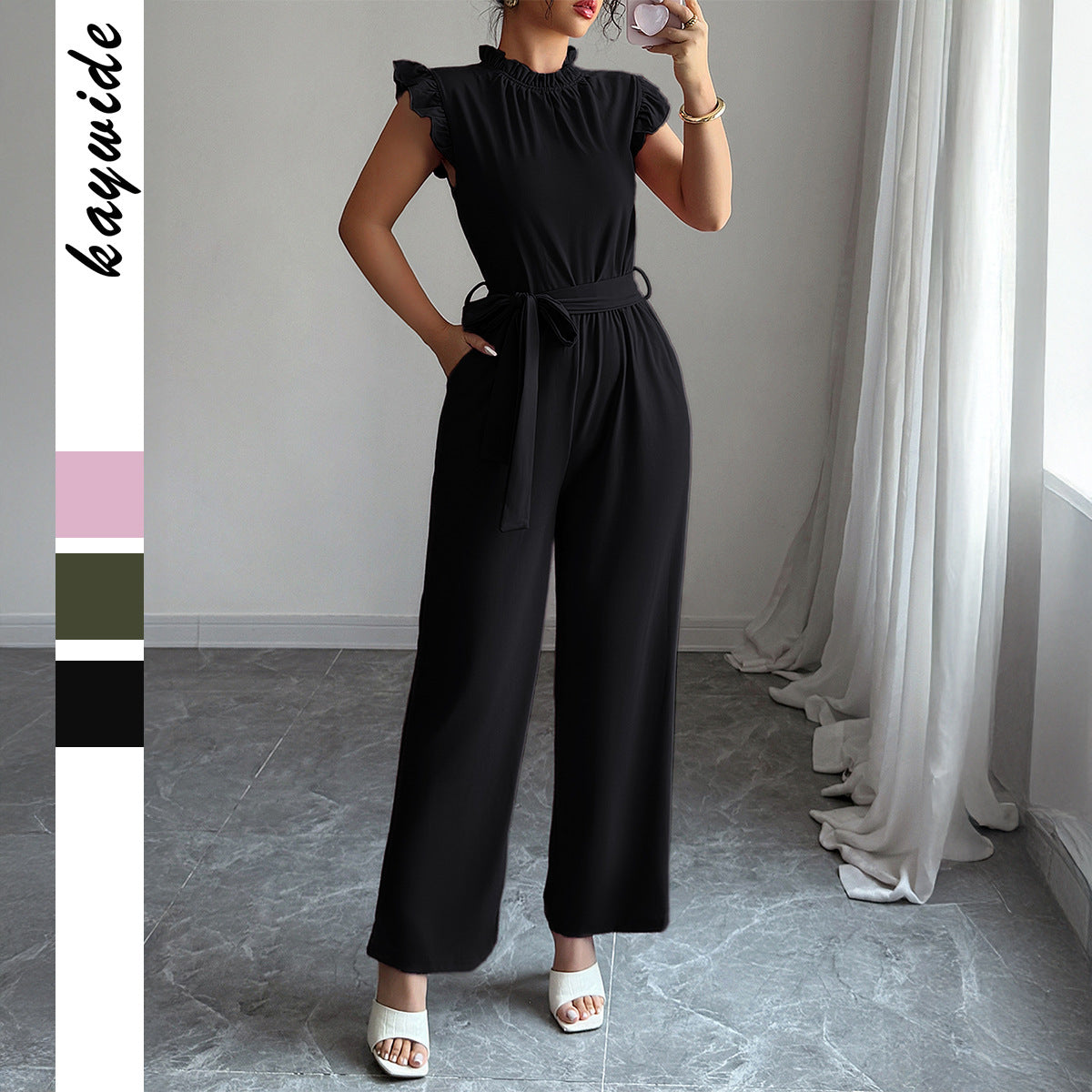 Ruffled Corset High-Waist Cropped Jumpsuit