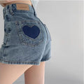 High-Waist A-Line Denim Shorts