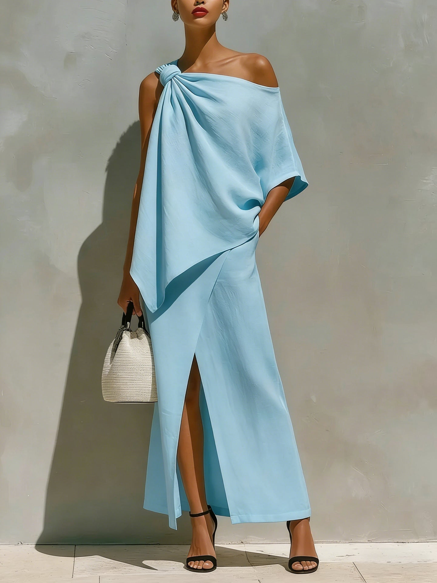 Off-Shoulder Top & Midi Skirt Two-Piece Set
